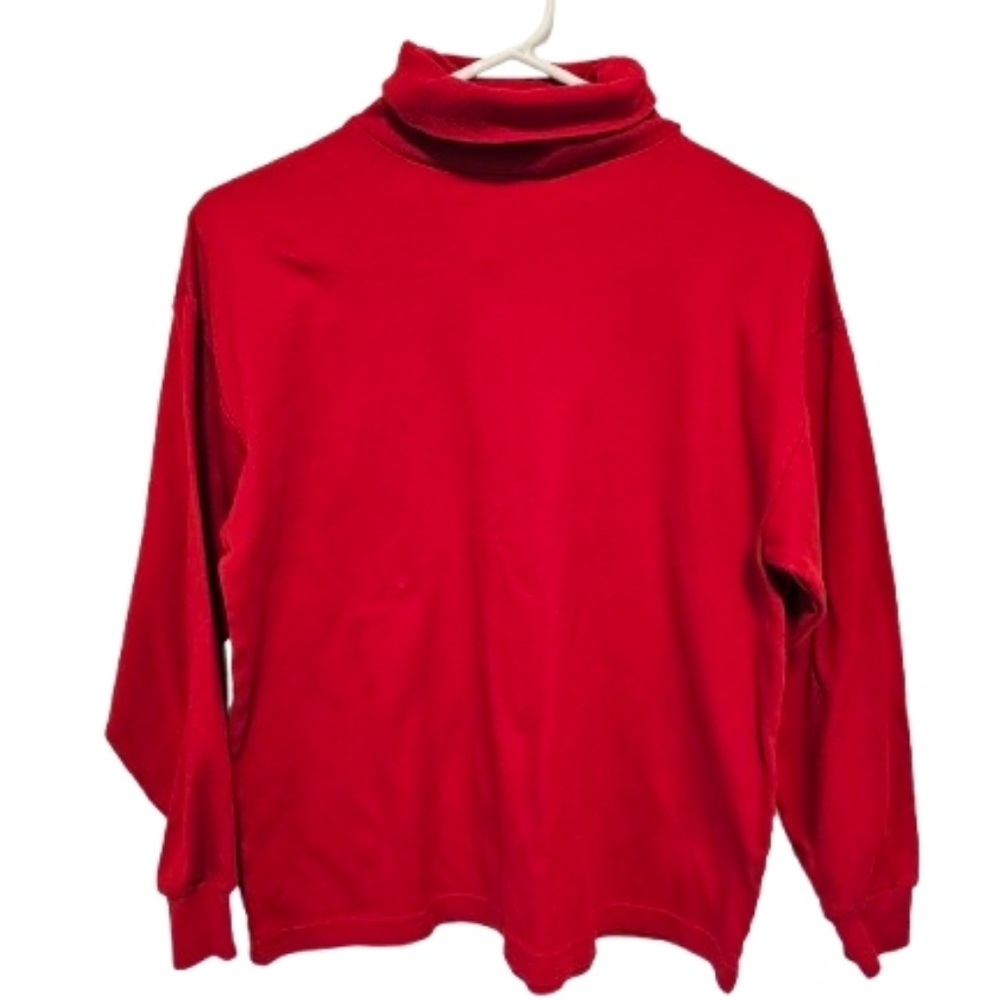 Jennifer Adams Vintage Red Turtleneck Sweater Womens Size XL * See Measurements